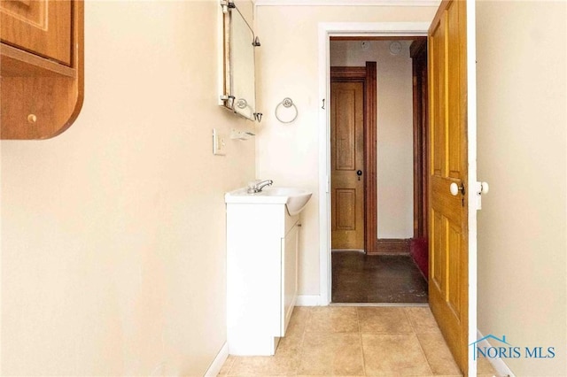 corridor featuring sink