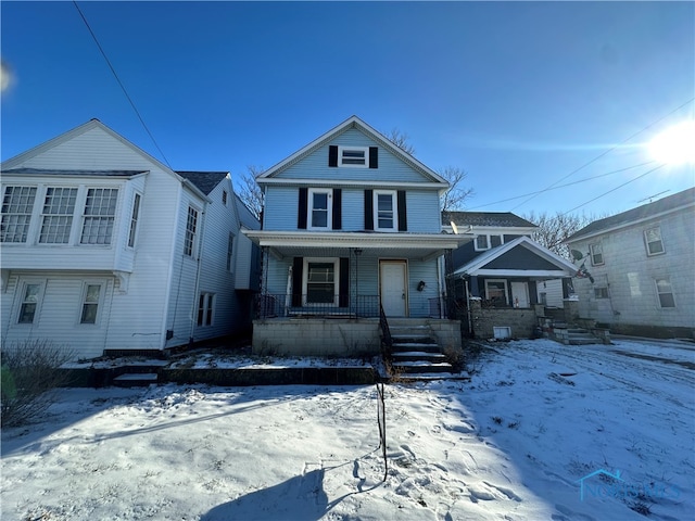 front of property with a porch