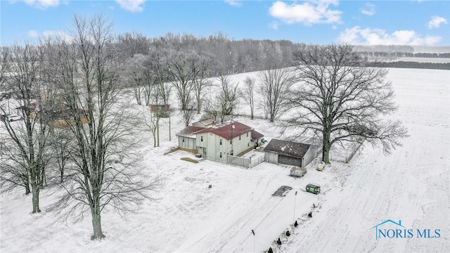 view of snowy aerial view