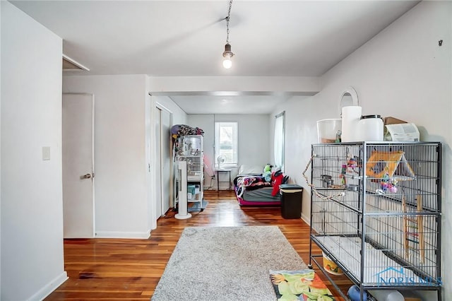 miscellaneous room with wood-type flooring