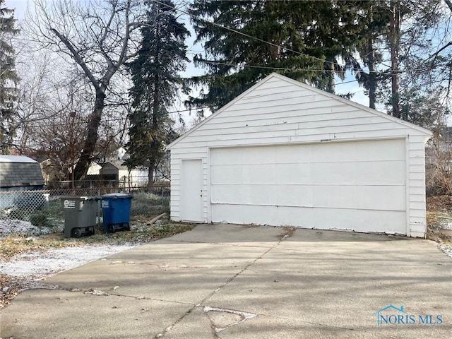 view of garage