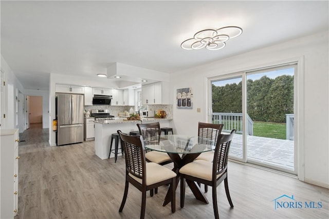 dining room featuring light wood-type flooring