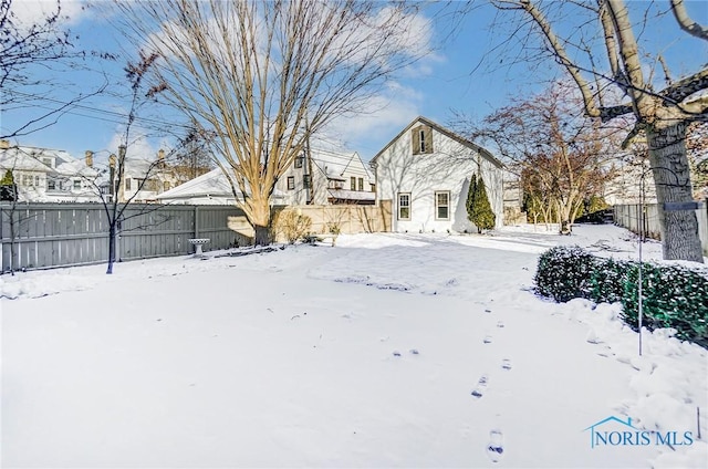 view of snowy yard