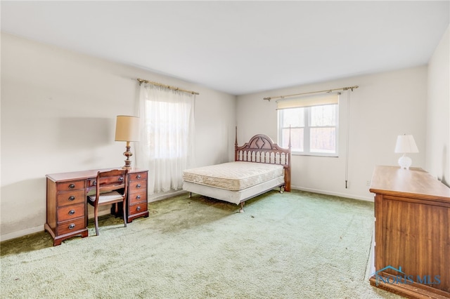 carpeted bedroom with multiple windows