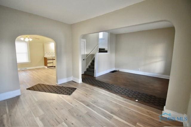 interior space featuring light wood-type flooring