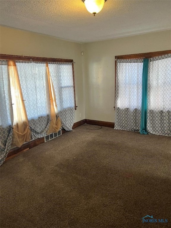 spare room with carpet floors and a textured ceiling