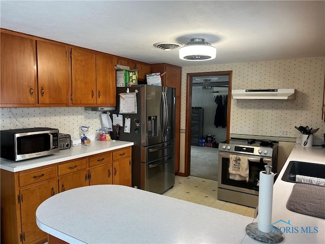 kitchen with stainless steel appliances and sink