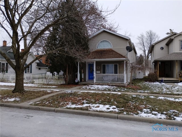 front facade with a porch