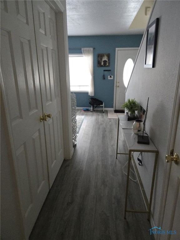 hallway featuring dark hardwood / wood-style floors