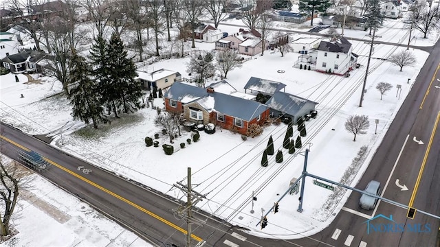 view of snowy aerial view