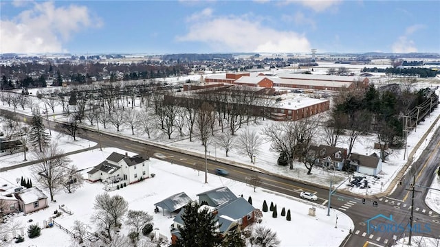 view of snowy aerial view