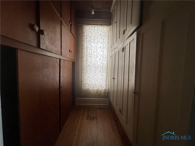 hallway featuring wood-type flooring