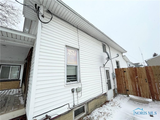 view of snowy exterior