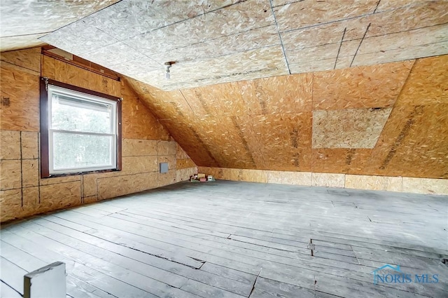 bonus room with lofted ceiling and hardwood / wood-style floors