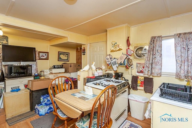 dining room with light wood-style flooring