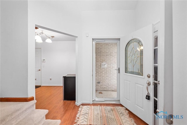 foyer entrance featuring light hardwood / wood-style flooring