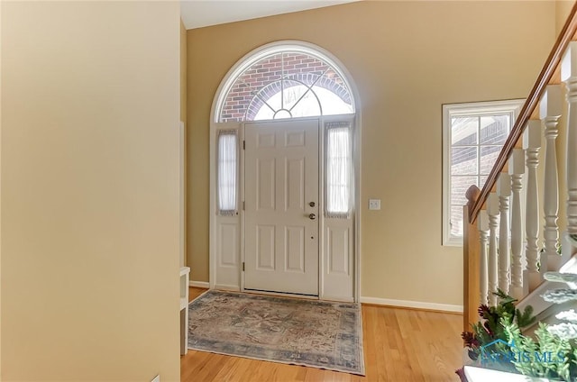 entrance foyer featuring light wood-type flooring