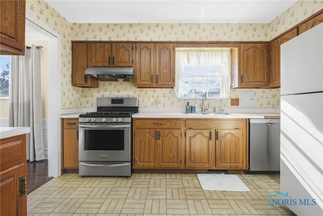 kitchen with stainless steel appliances and sink