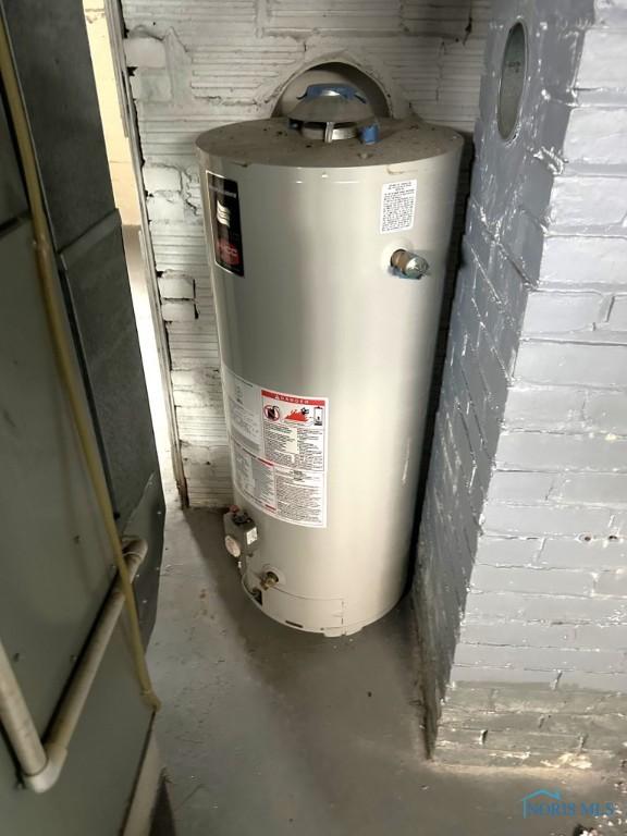 utilities featuring gas water heater