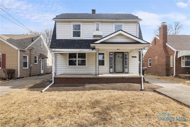 view of front of house with covered porch