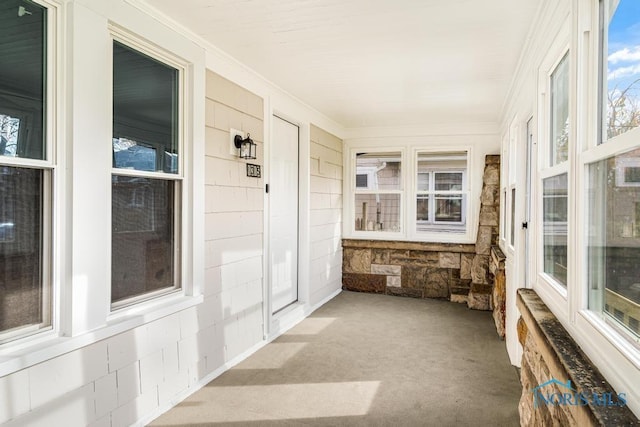 view of unfurnished sunroom