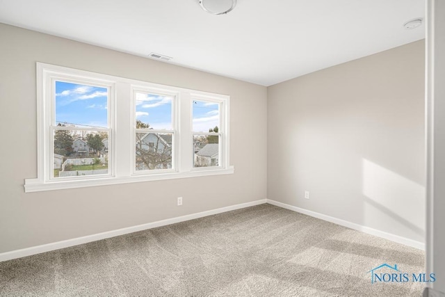 view of carpeted spare room