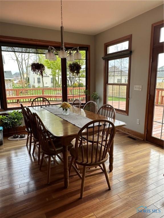 dining room featuring hardwood / wood-style flooring