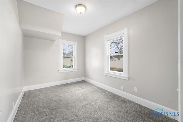 view of carpeted spare room