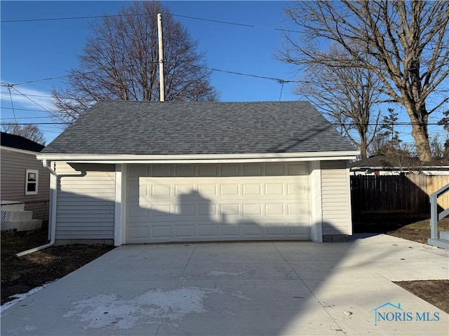 view of garage