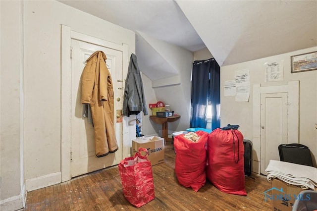 interior space featuring dark wood-type flooring