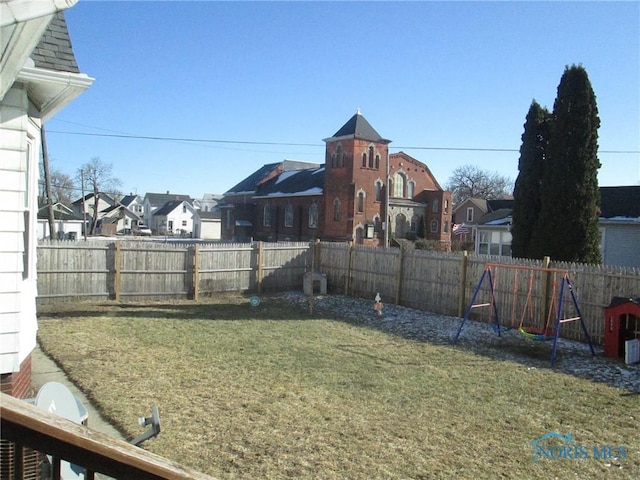 view of yard featuring a playground