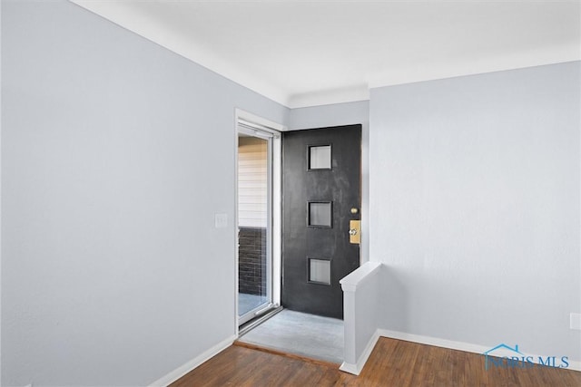 foyer with hardwood / wood-style floors