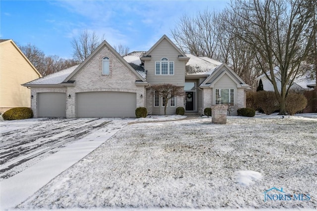 view of front property featuring a garage