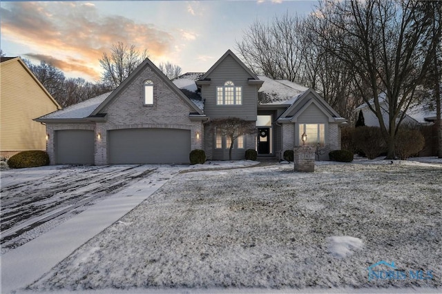 view of property featuring a garage