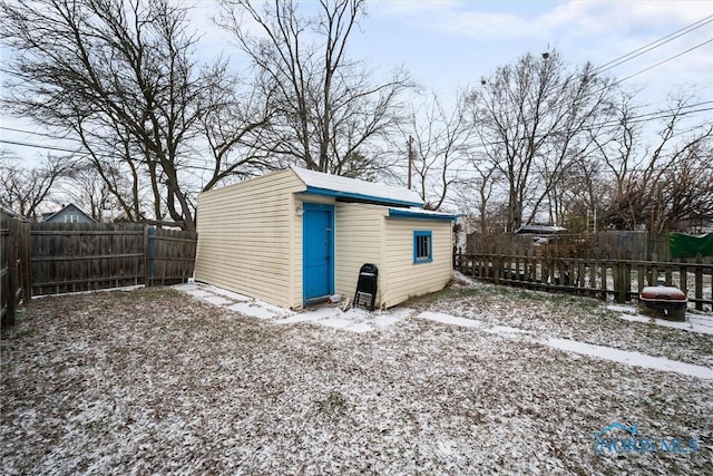 view of snow covered structure