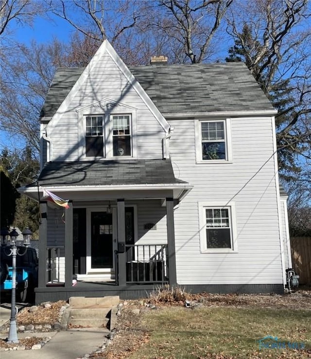 view of front of house featuring covered porch