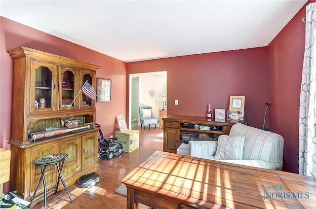 interior space with hardwood / wood-style flooring