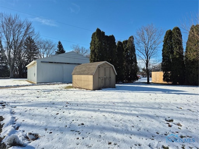 view of snow covered structure