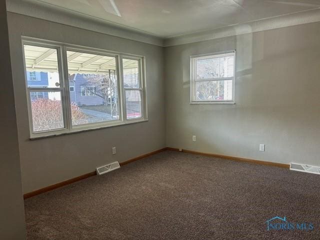 view of carpeted spare room