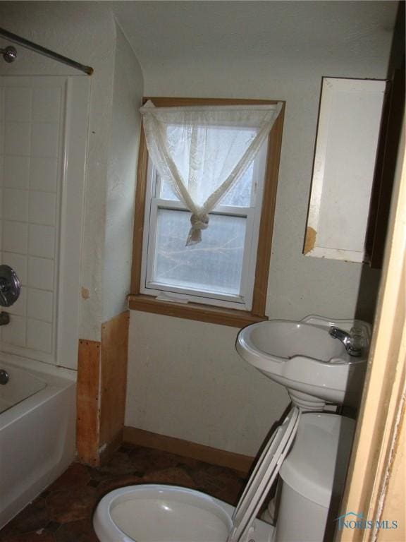 bathroom featuring bathing tub / shower combination