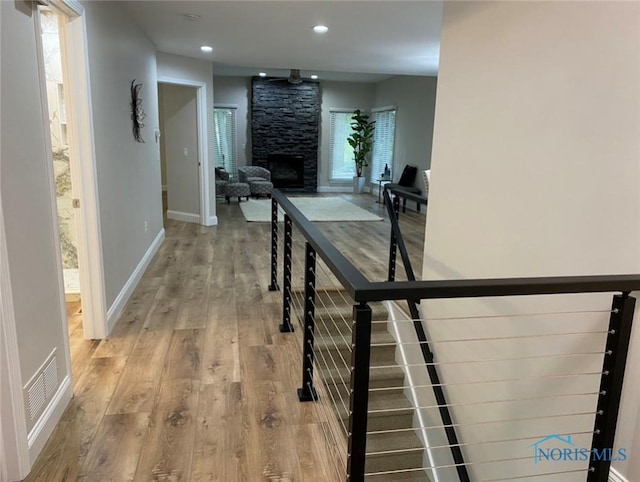 hallway featuring light hardwood / wood-style floors