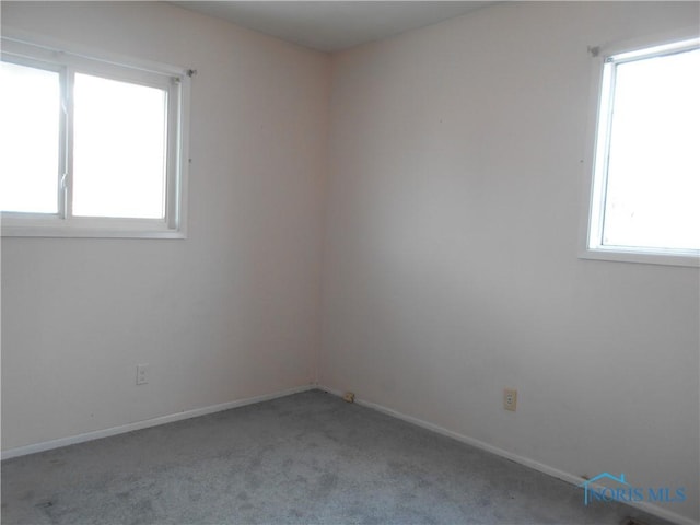 spare room with light colored carpet