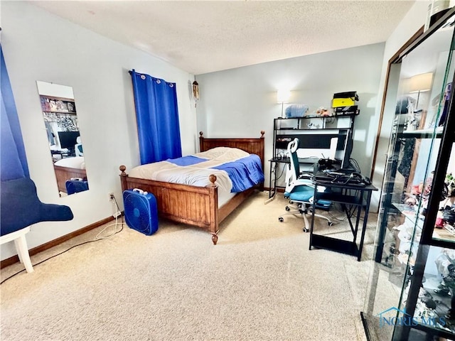 bedroom with a textured ceiling