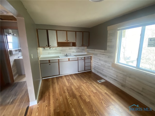 kitchen featuring sink and light hardwood / wood-style floors