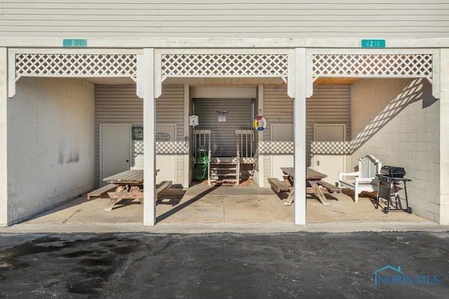 view of patio with area for grilling