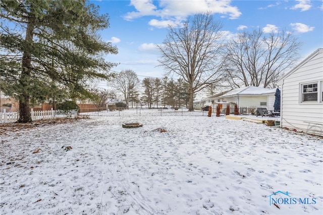 view of snowy yard