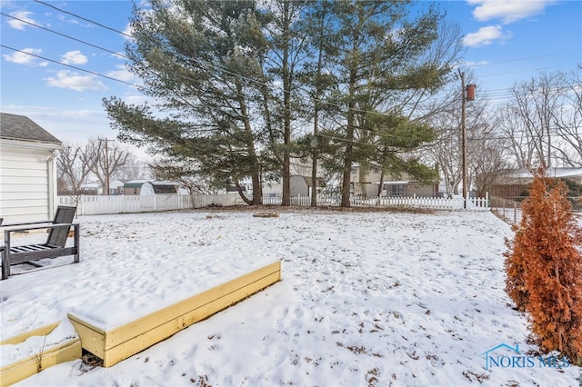 view of snowy yard