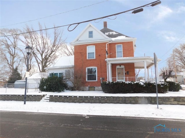 view of front of property with a porch