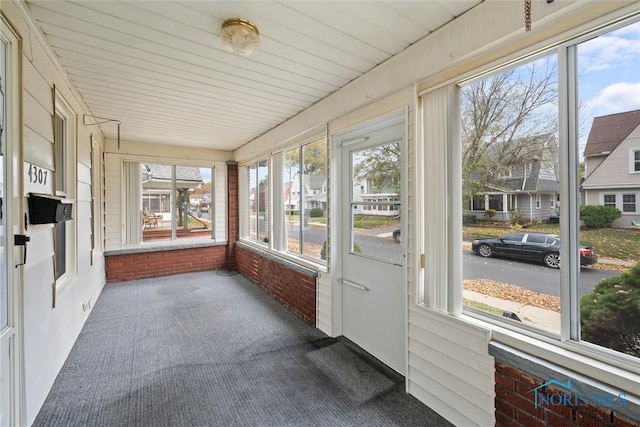 view of unfurnished sunroom