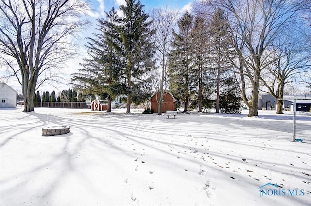 view of snowy yard